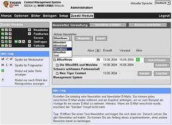 Tiger Modul Newsletter erstellen, verwalten und versenden