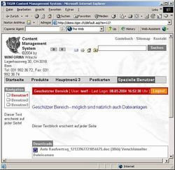Tiger Modul Verwaltung gesch�tzter Bereiche