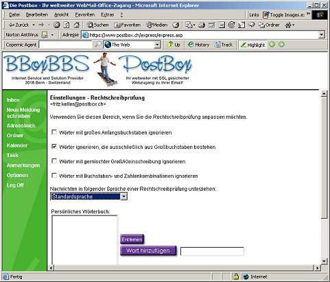 PostBox Rechtschreibeprfung