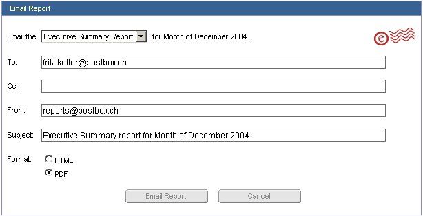 Statistik als PDF per Email anfordern