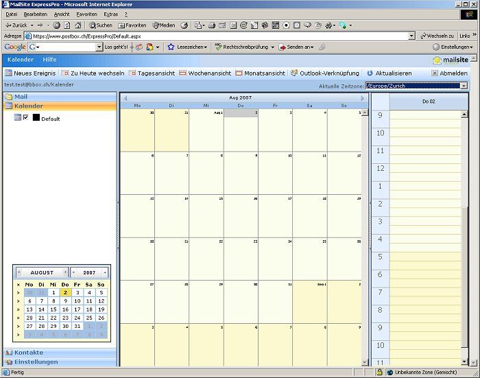 Webmail ExpressPro Kalender